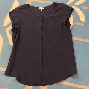 Joie Iva Navy Silk Blouse